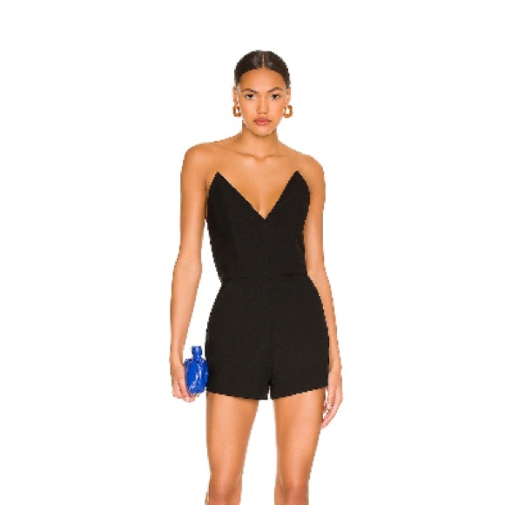 NBD Black Strapless Romper